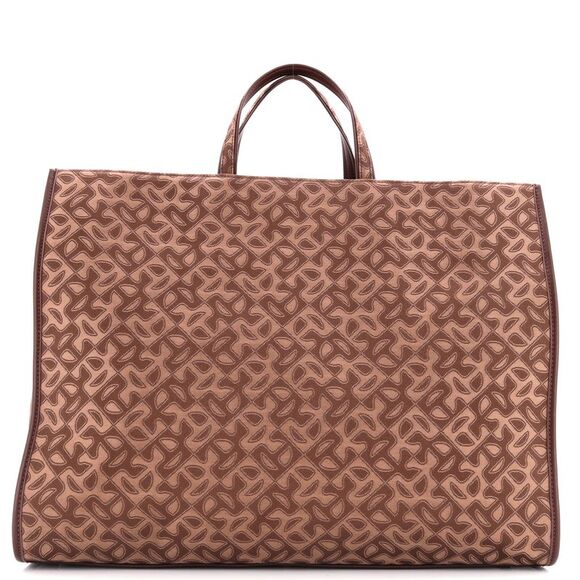 Telfar Shopping Tote Monogram Jacquard with Faux Leather Large Brown - Picture 3 of 6